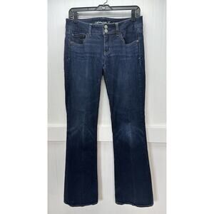 American Eagle Jeans Womens 8 Long Blue Artist Flare Bootcut Super Stretch Denim